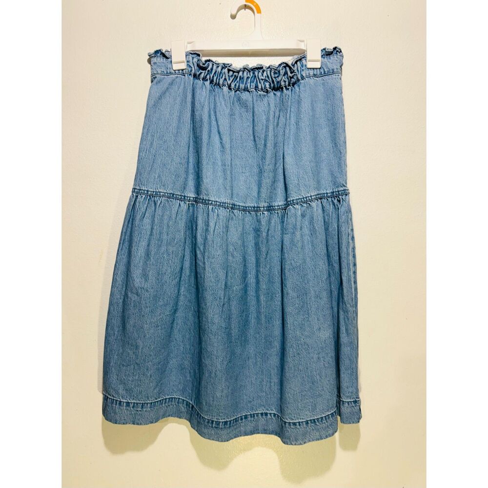 Madewell denim pullon skirt Flare blue normandie wash western country women M